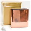 Image 1 : NEW RECTANGULAR METAL OPEN TRASH CAN, ROSE GOLD