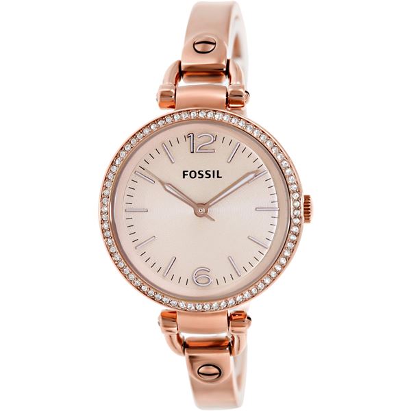 NEW FOSSIL GLITZ ROSE-GOLD TONE 32MM MSRP $205