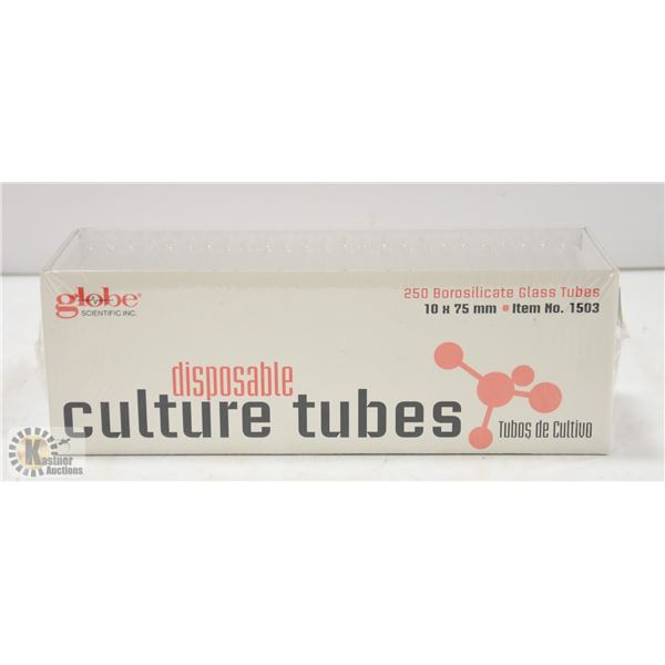 NEW - 250 BOROSILICATE GLASS CULTURE TUBES