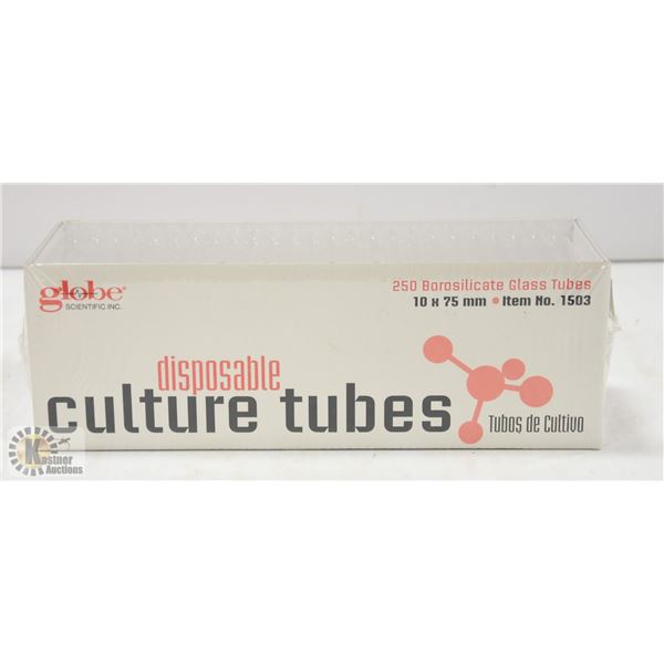 NEW - 250 BOROSILICATE GLASS CULTURE TUBES