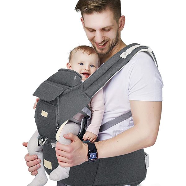 NEW FRUITEAM 6 IN 1 BABY CARRIER, GREY IN COLOUR