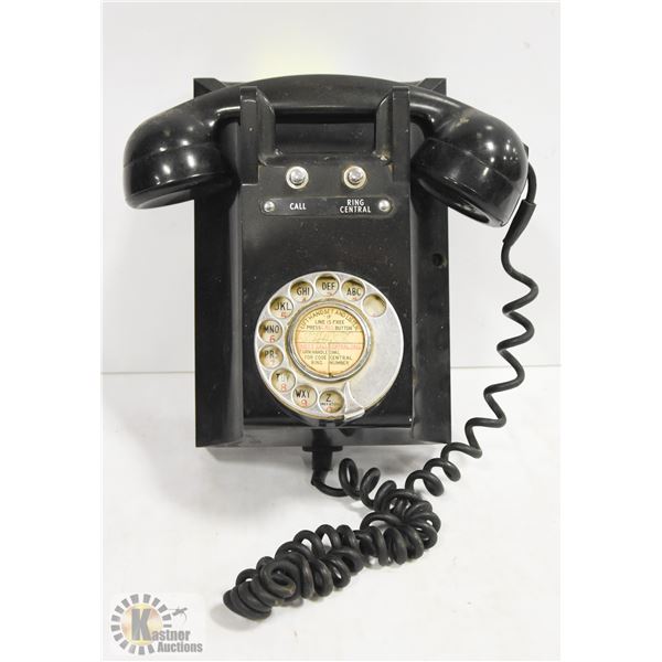VINTAGE WALL MOUNTED DIAL PHONE