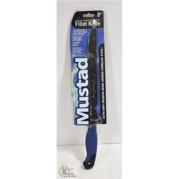 MUSTAD TEFLON COATED 8" FILLET KNIFE