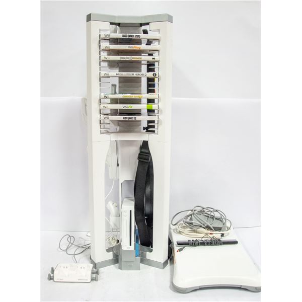 BOX WITH WII CONSOLE, WII ACCESSORY AND GAME