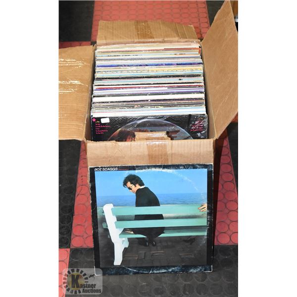 BOX OF RECORDS 72 VINTAGE VINYL ROCK