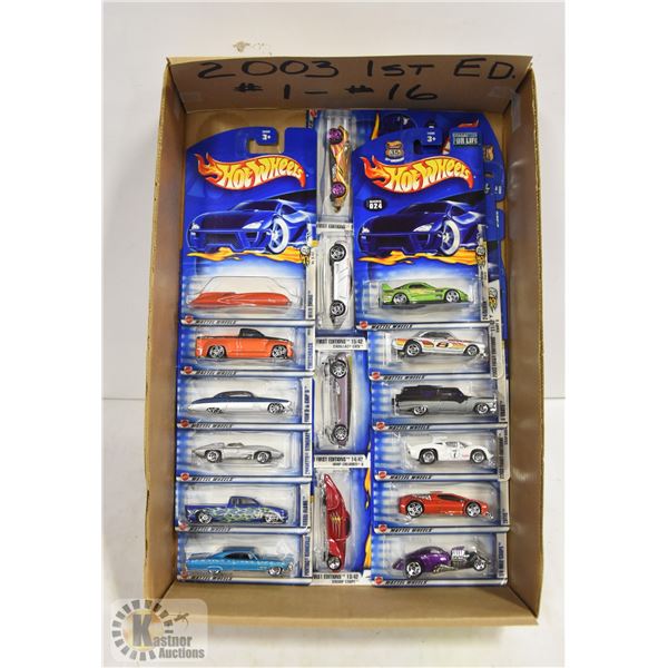 16 NEW HOT WHEELS - 2003 FIRST EDITIONS 1