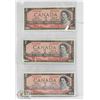 Image 1 : 1954 CANADIAN $2 BILLS - SET OF 3