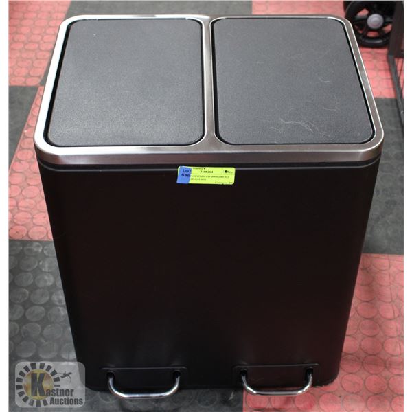 NEWLY ASSEMBLED SONGMICS 2 SIDED TRASH BIN