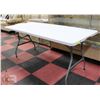 Image 1 : NEW 6 FOOT FOLDING TABLE, GREY, APPROX. 19" WIDE