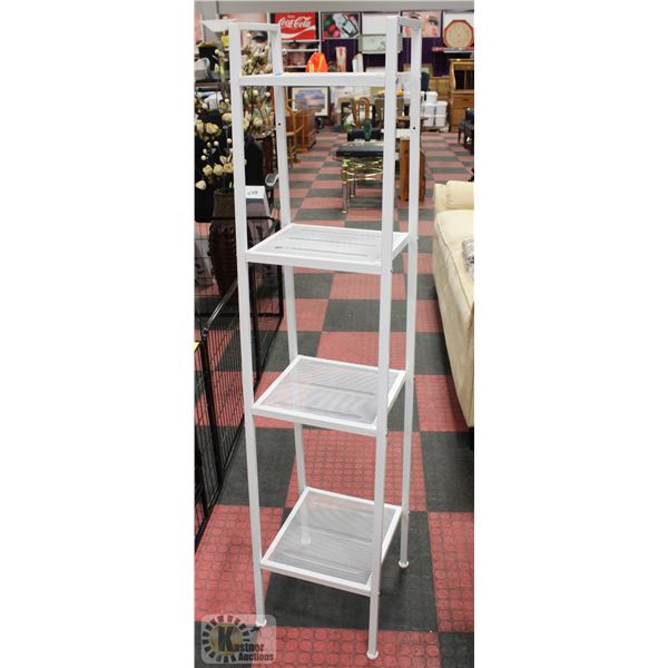 NEWLY ASSEMBLED 4 TIER WHITE METAL SHELF