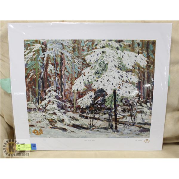 TOM THOMPSON "SNOW IN THE WOODS" LITHO 1/100 GOL