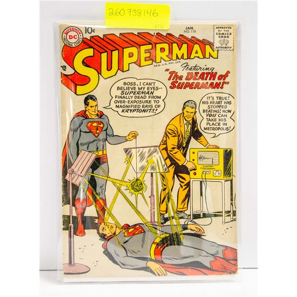 1958 10 CENT VINTAGE SUPERMAN #118