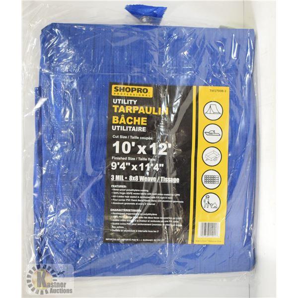 NEW SHOP PRO 10FT X 12FT UTILITY TARP
