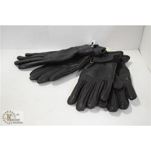 2 NEW PAIRS OF LEATHER GLOVES
