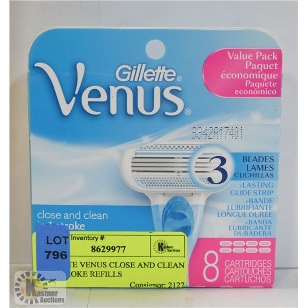 GILLETTE VENUS CLOSE AND CLEAN IN 1 STROKE REFILLS