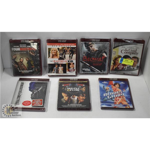 LOT OF 7 NEW SEALED HD DVDS