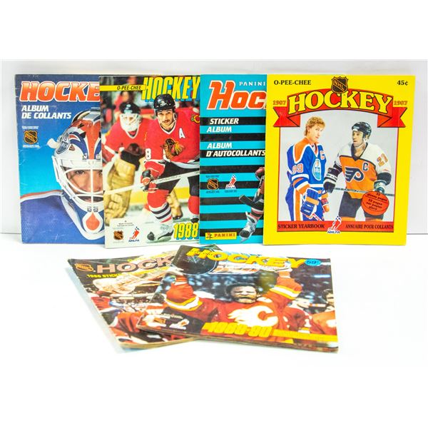 6 DIFFERENT NHL STICKER BOOKS HOCKEY CARDS ALBUM