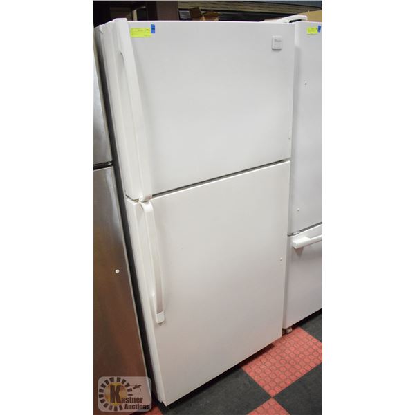 WHIRLPOOL WHITE 18 CU FT FRIDGE 66" X 30" X 31"
