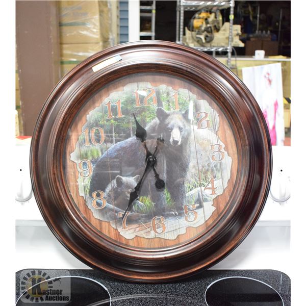BEAR WALL CLOCK APPROX 22" DIAMETER