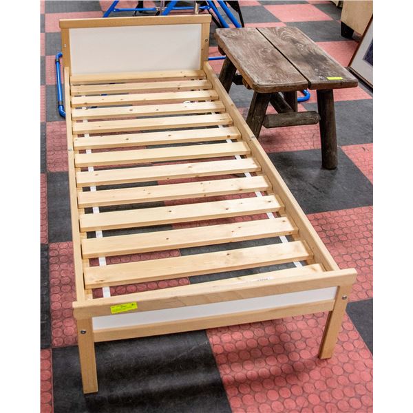 IKEA WOODEN TODDLER BED FRAME NO RAILING