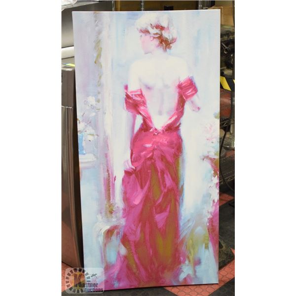 LADY CANVAS PICTURE APPROX 24" X 48"