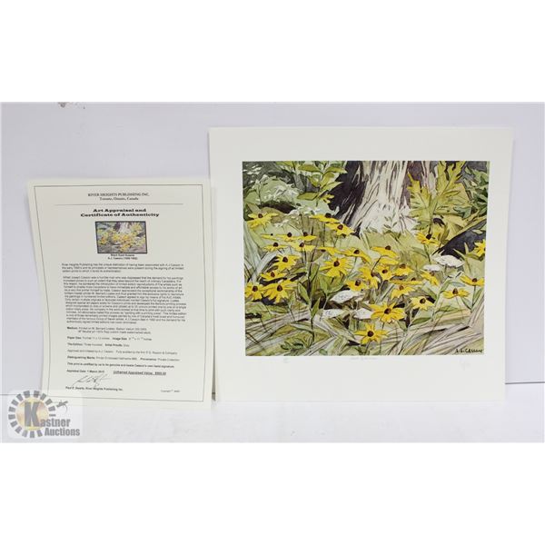 A.J. CASSON "BLACK EYED SUSANS" SIGNED BY ARTIST