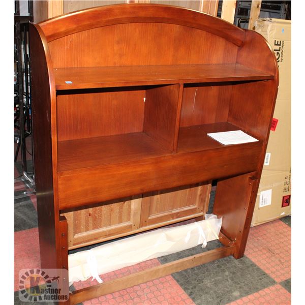 PINE SINGLE SIZE BOOKSHELF HEADBOARD *HAS DAMAGE*