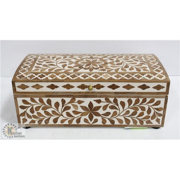 NEW HANDMADE WOOD INLAY DECORATIVE STORAGE BOX