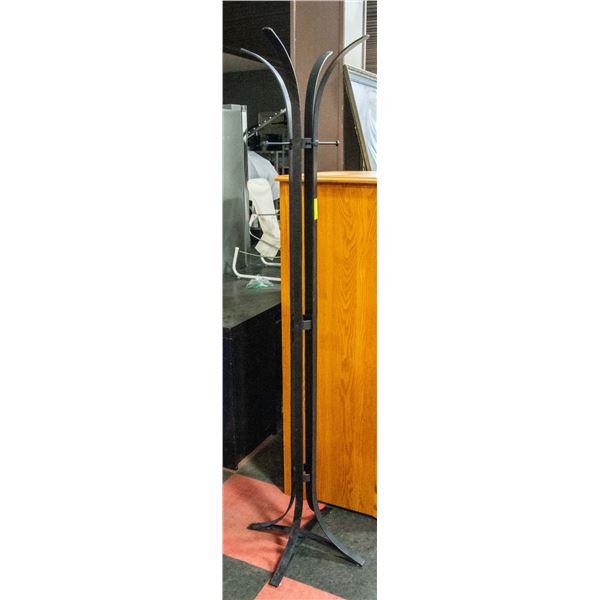 6FT TALL BLACK STEEL COAT RACK