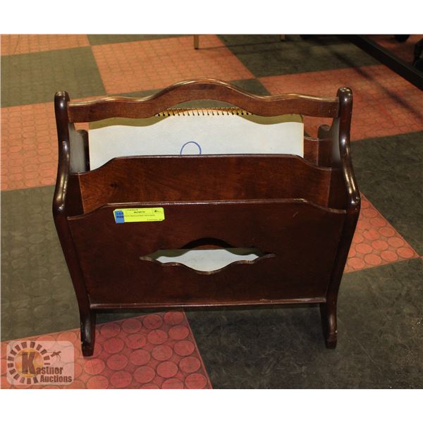 WOODEN MAGAZINE HOLDER