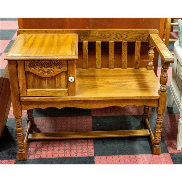 WOODEN ENTRANCE WAY BENCH/SEAT W/ STORAGE