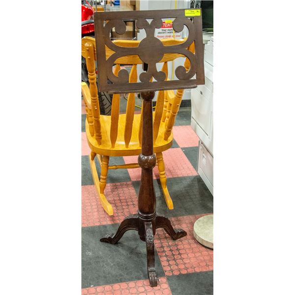 WOODEN MUSIC STAND APPROX 49" TALL