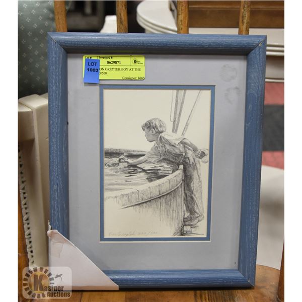 9" X 11" DON GREYTEK BOY AT THE WELL 333/500