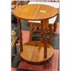Image 1 : ESTATE TWO TIER ROUND WOODEN TABLE 27" H