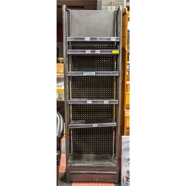 BLACK STORE DISPLAY RACK WITH 6 SHELVES