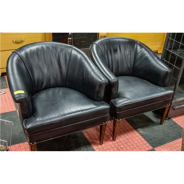 2 BLACK LEATHERETTE ACCENT CHAIRS