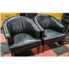 Image 1 : 2 BLACK LEATHERETTE ACCENT CHAIRS