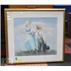 Image 1 : 25" X 27" AMISH BOY & GIRL SIGNED PRINT