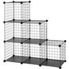 Image 1 : NEW 6 CUBE STACKABLE WIRE STORAGE SHELF, BLACK