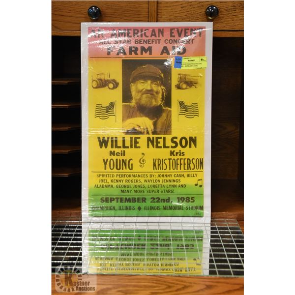 1985 WILLIE NELSON CONCERT POSTER - REPRODUCTION