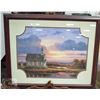Image 1 : FRAMED MATTED PRINT COUNTRY CHURCH