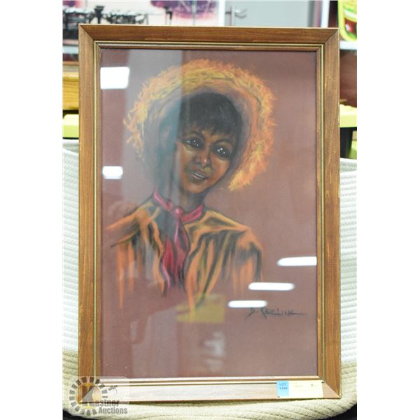 FRAMED ART SIGNED D KELLING 22" X 15"