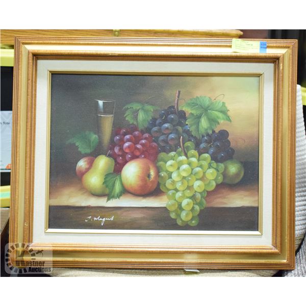 FRAMED ORIGINAL ART ON CANVAS SIGNED J MAGUS