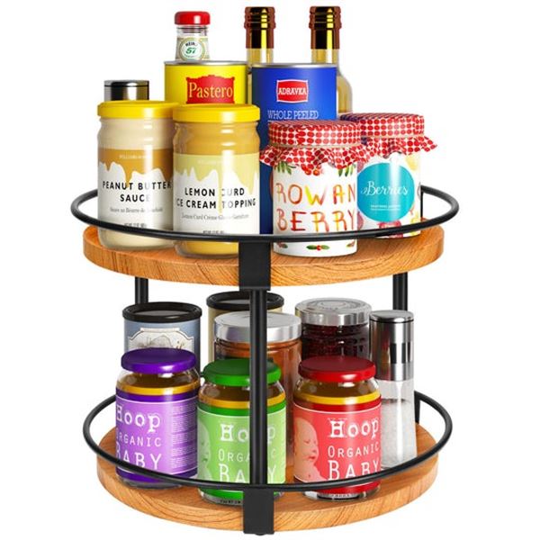 NEW 2 TIER ROTATING SPICE RACK ORGANIZER