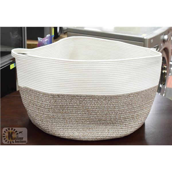 NEW RATTAN STYLE COTTON ROPE LAUNDRY HAMPER