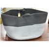 Image 1 : NEW RATTAN STYLE COTTON ROPE 2 TONE LAUNDRY HAMPER