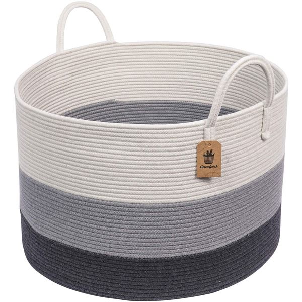 NEW 3 TONE RATTAN STYLE FABRIC LAUNDRY HAMPER