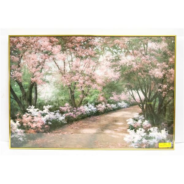 2 FRAMED PRINTS FLORAL 24" X 36"