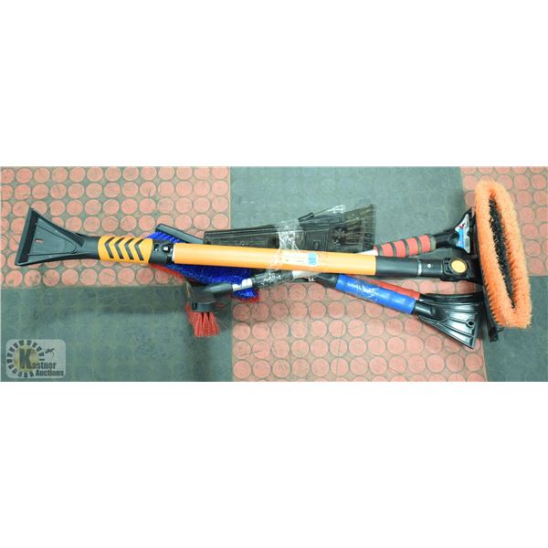 SNOW BRUSHES/SCRAPERS - LOT OF 8