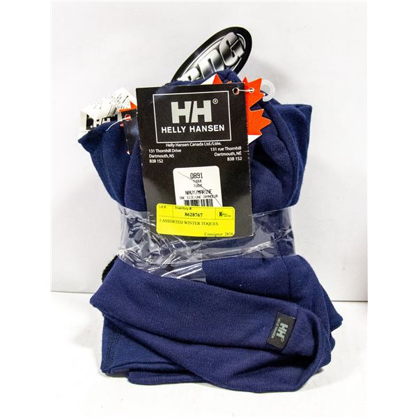 5 ASSORTED HELLY HANSEN WINTER TOQUES